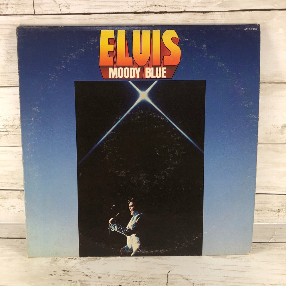 Elvis Presley Moody Blue Vinyl LP Record AFL1-2428 RCA Victor 1977 Blue Wax
